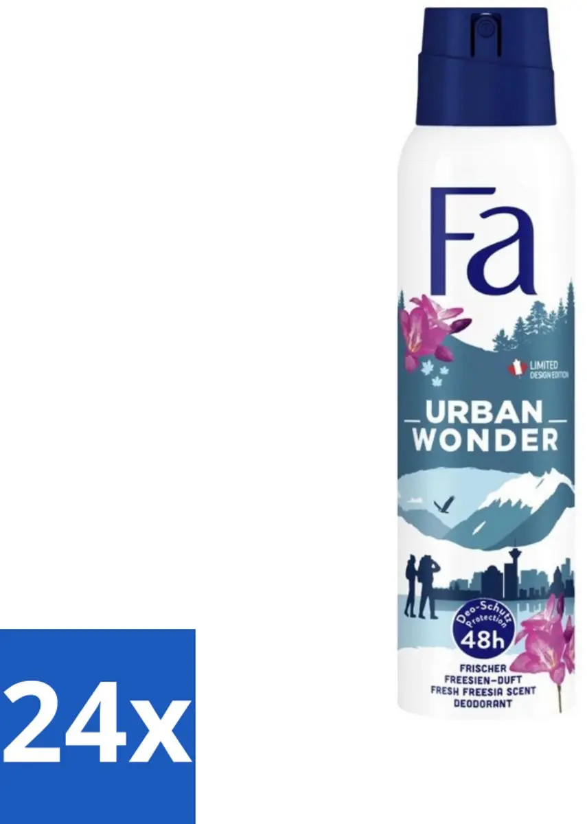 Fa Deodorant Spray Urban Wonder Aardbei 24 Stuks