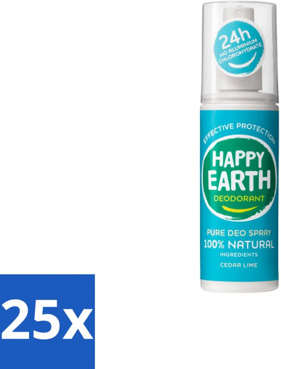 Happy Earth Deodorant Spray Cedar Lime 100ml