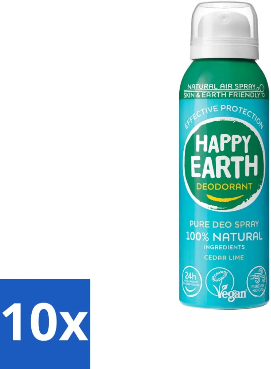Happy Earth Natural Air Spray Cedar Lime 100ml