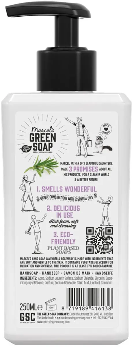 Marcel's Green Soap Handzeep Lavendel & Rozemarijn 500ml - 10 Stuks