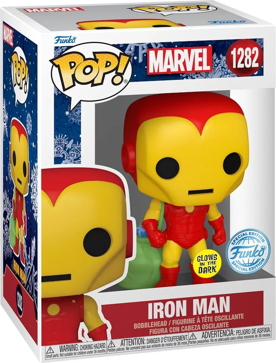 Funko Pop! Marvel Holliday Tee Box Iron Man #1282 - Maat L
