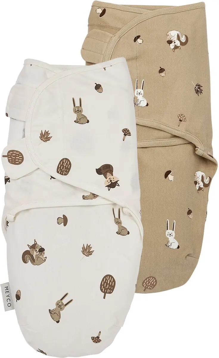 Meyco Baby Forest Animals SwaddleMeyco Inbakerdoek - Sand - 2 Stuks