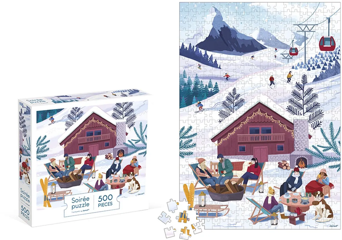 Janod Kidult Winter In De Bergen Puzzel 500 Stuks - afbeelding 6 van 6