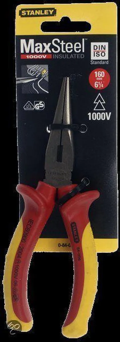 Stanley VDE 1000V Telefoontangen 160mm - Geel