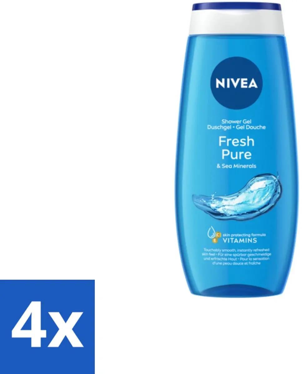 4 x NIVEA Douchegel Fresh Pure 250 ml