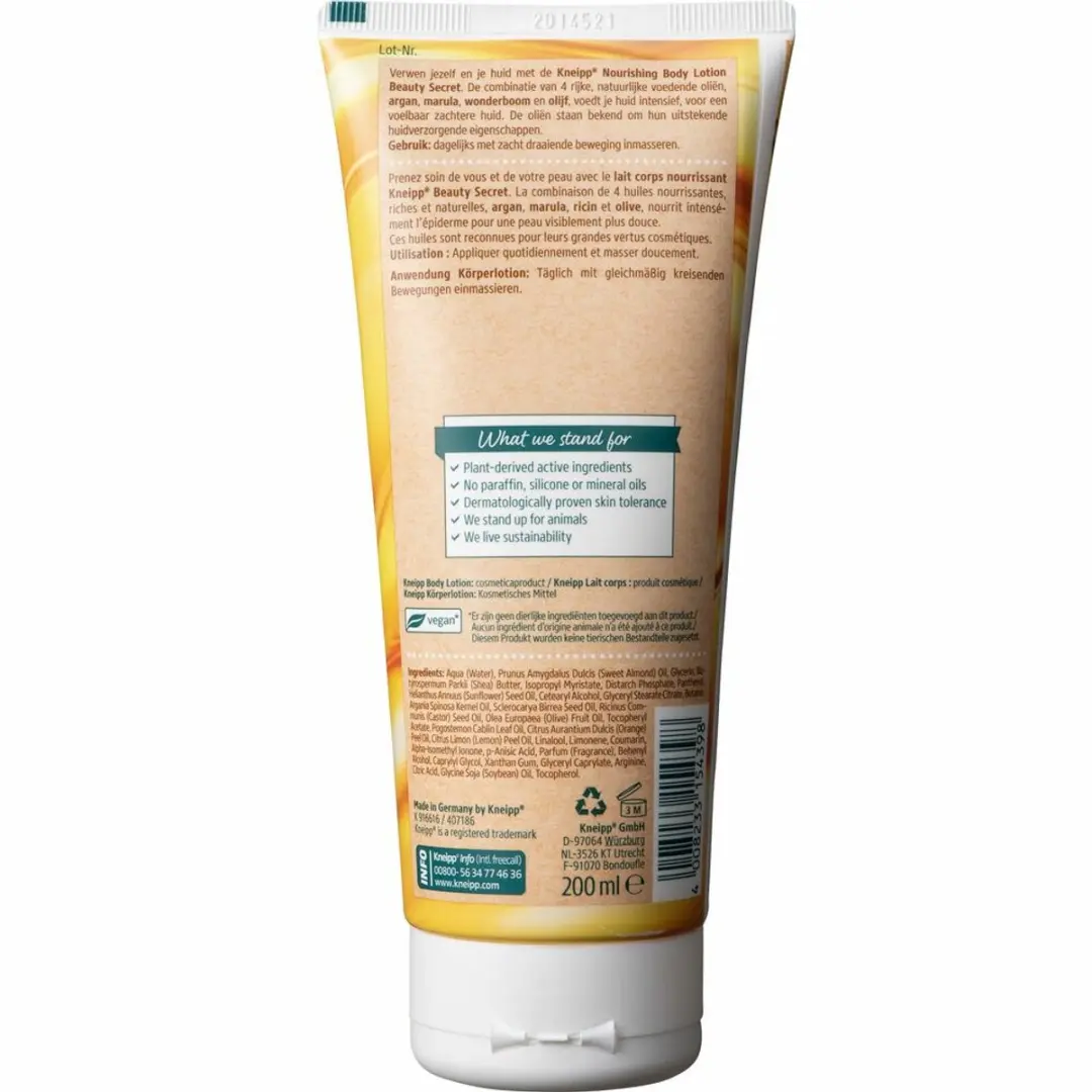 Kneipp Body Lotion Beauty Secret 200ml - 5L Bulk - 25 Stuks