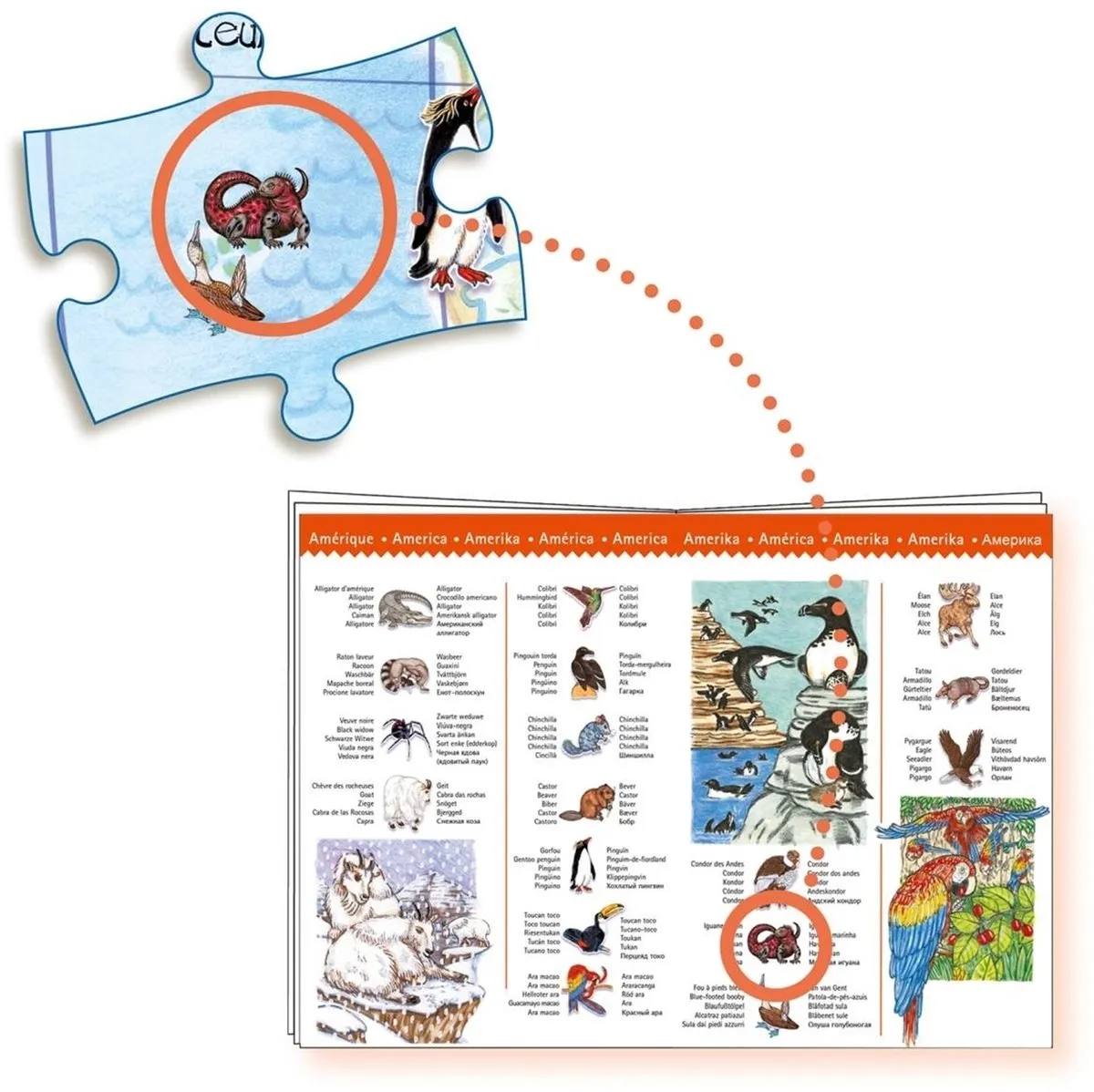 Djeco De Dierenwereld Puzzel 100 Stuks - Multicolor