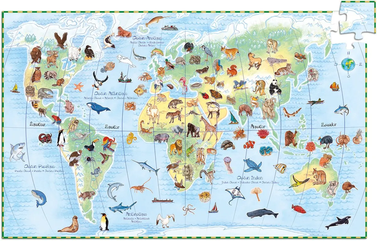 Djeco De Dierenwereld Puzzel 100 Stuks - Multicolor