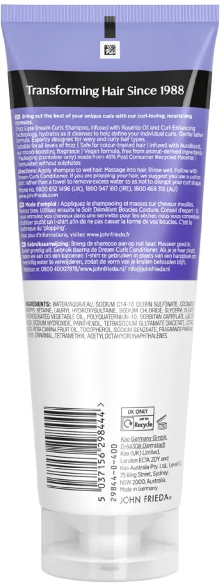 John Frieda Frizz Ease Dream Curls Shampoo 3x250ml