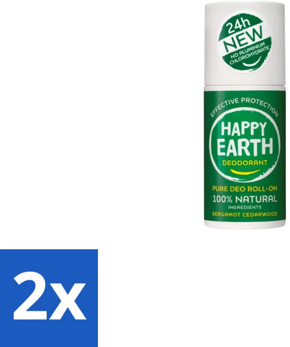 Happy Earth Roll-On Deodorant Bergamot Cedarwood 75ml