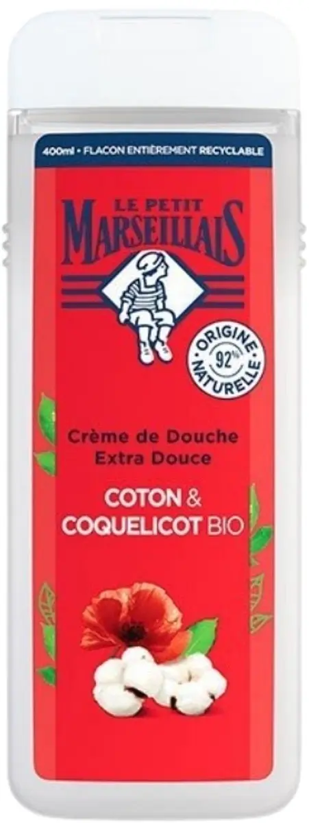 Le Petit Marseillais Douchegel Bio Katoenmelk & Papaver 400ml - 4 Stuks