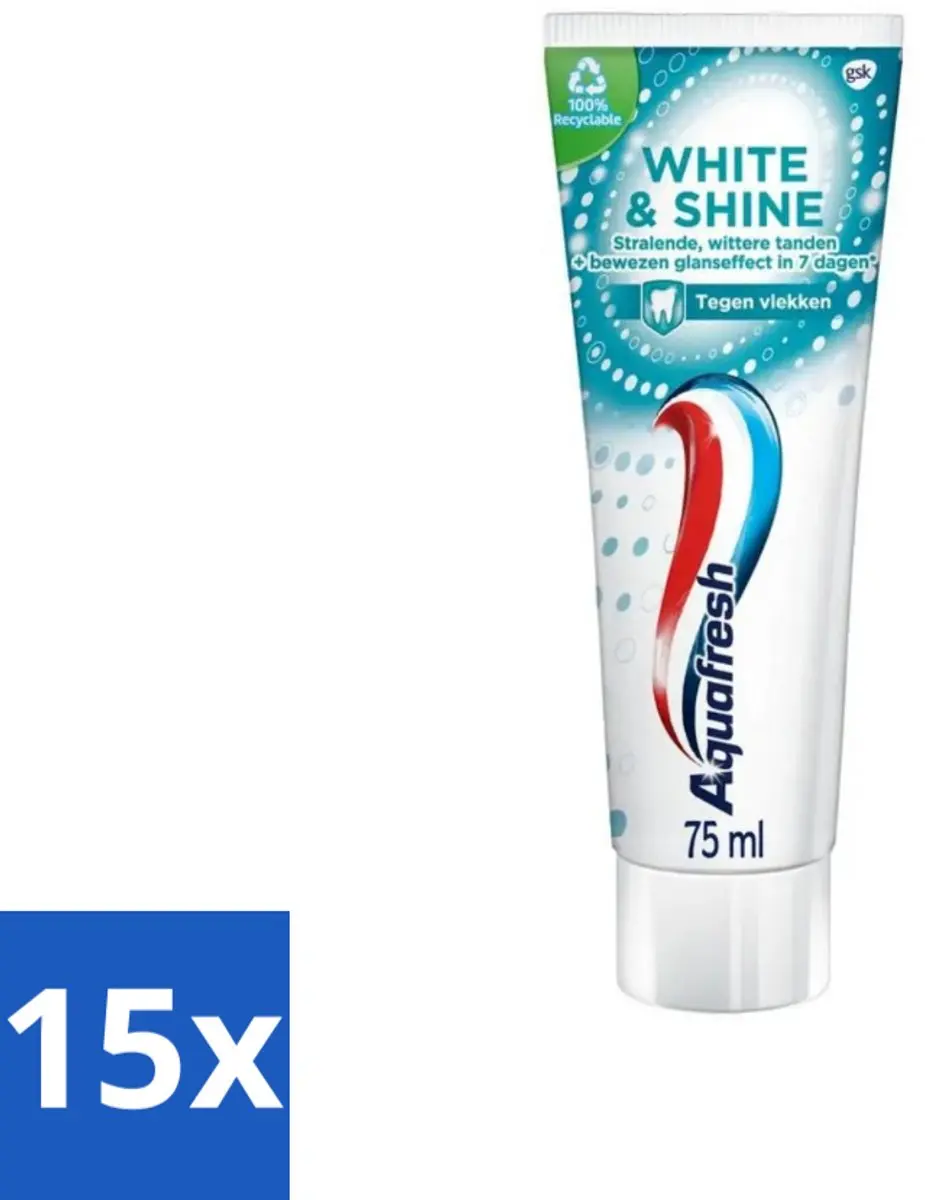 Aquafresh White & Shine Tandpasta 75ml - 15 Stuks