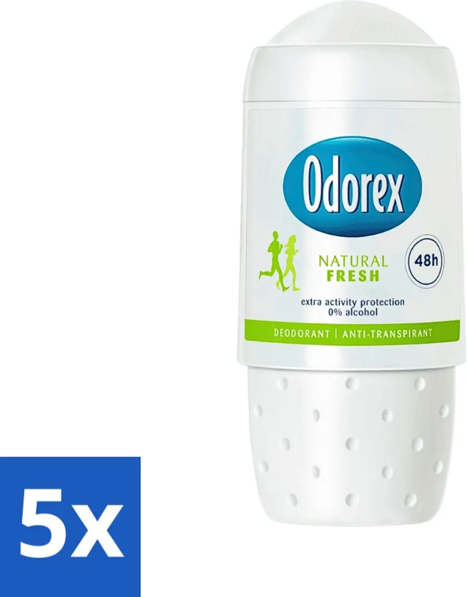 Odorex Natural Fresh Deodorant Roller 50ml - 250ml (5x50ml)
