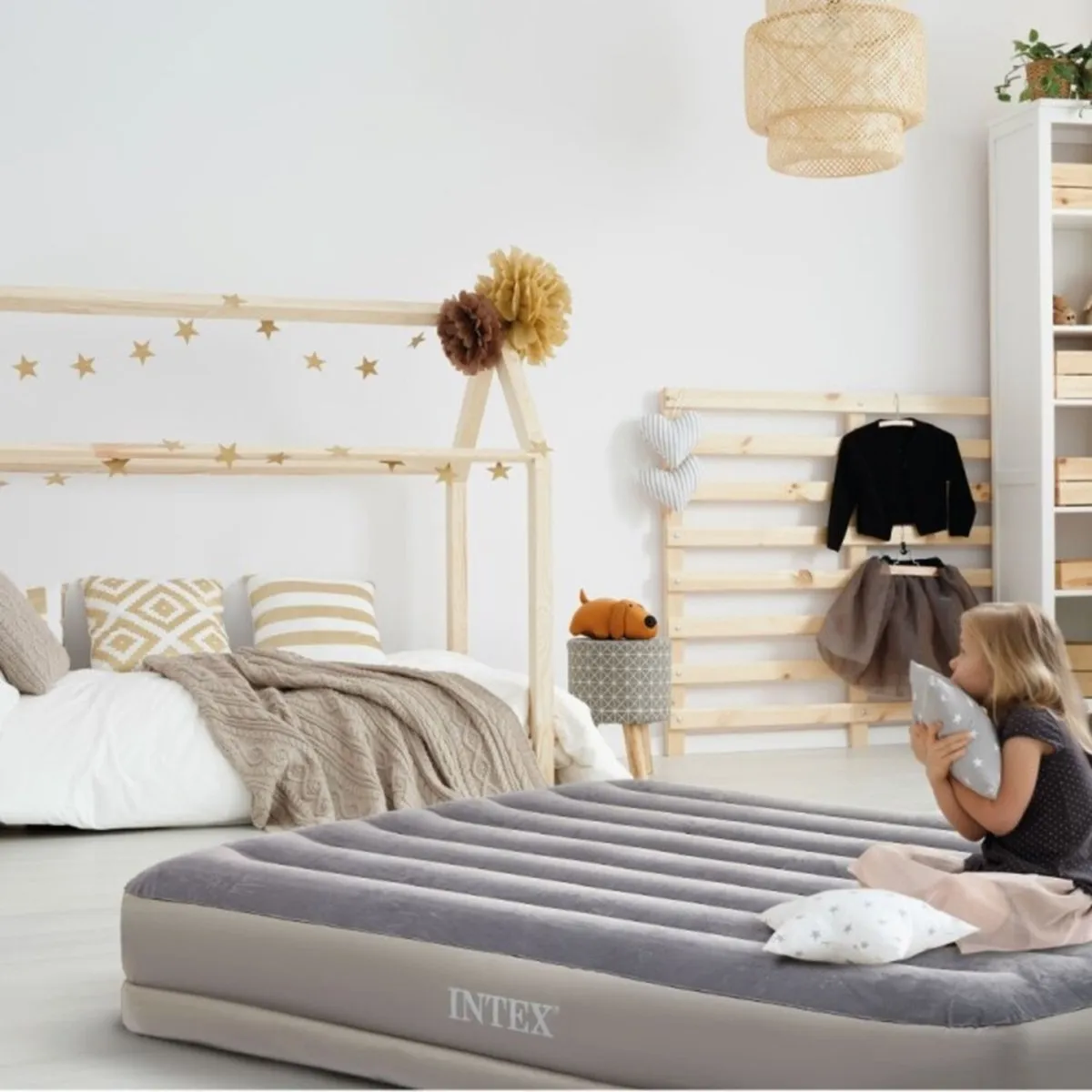 Intex Prestige Mid-Rise Luchtbed 191x99x30cm - Grijs