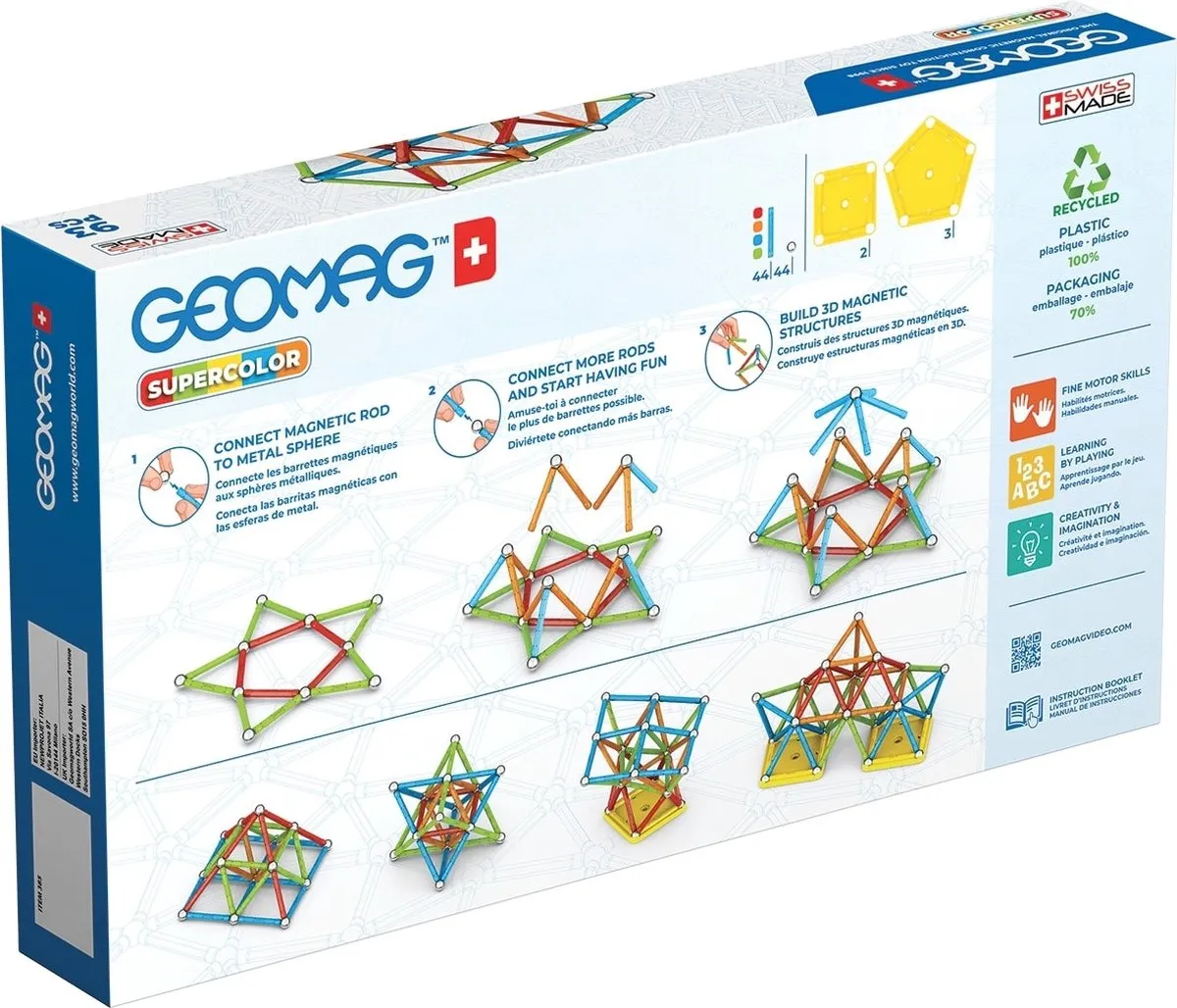 Geomag Super Color Recycled 93 Stukken - Multi