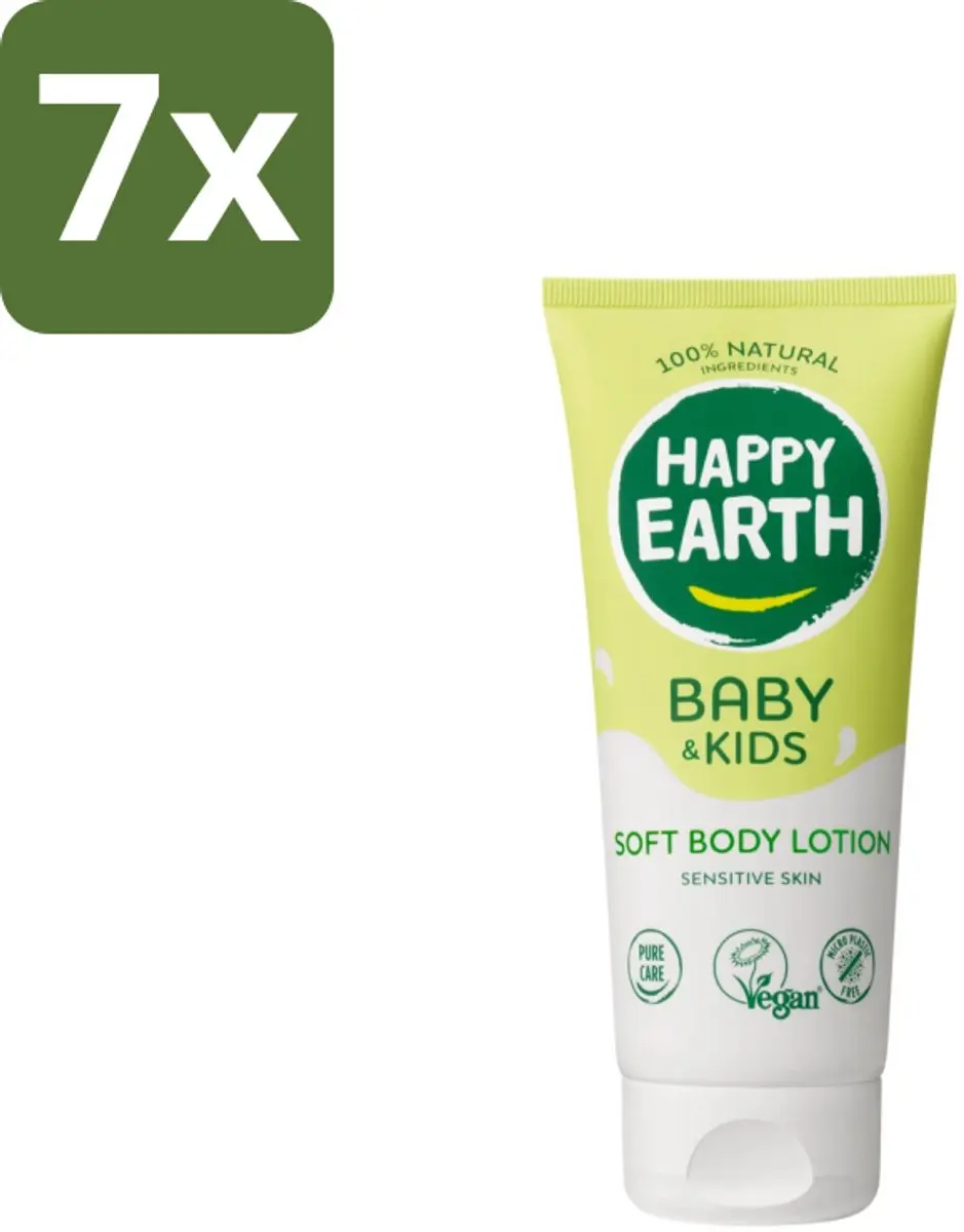 Happy Earth Baby & Kids Bodylotion 200ml - 7 Stuks