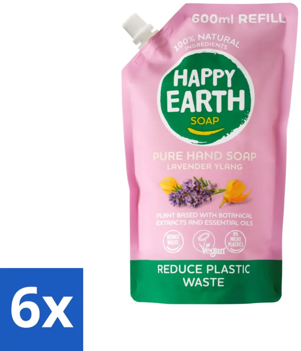 Happy Earth Handzeep Navulling Lavender Ylang 600ml