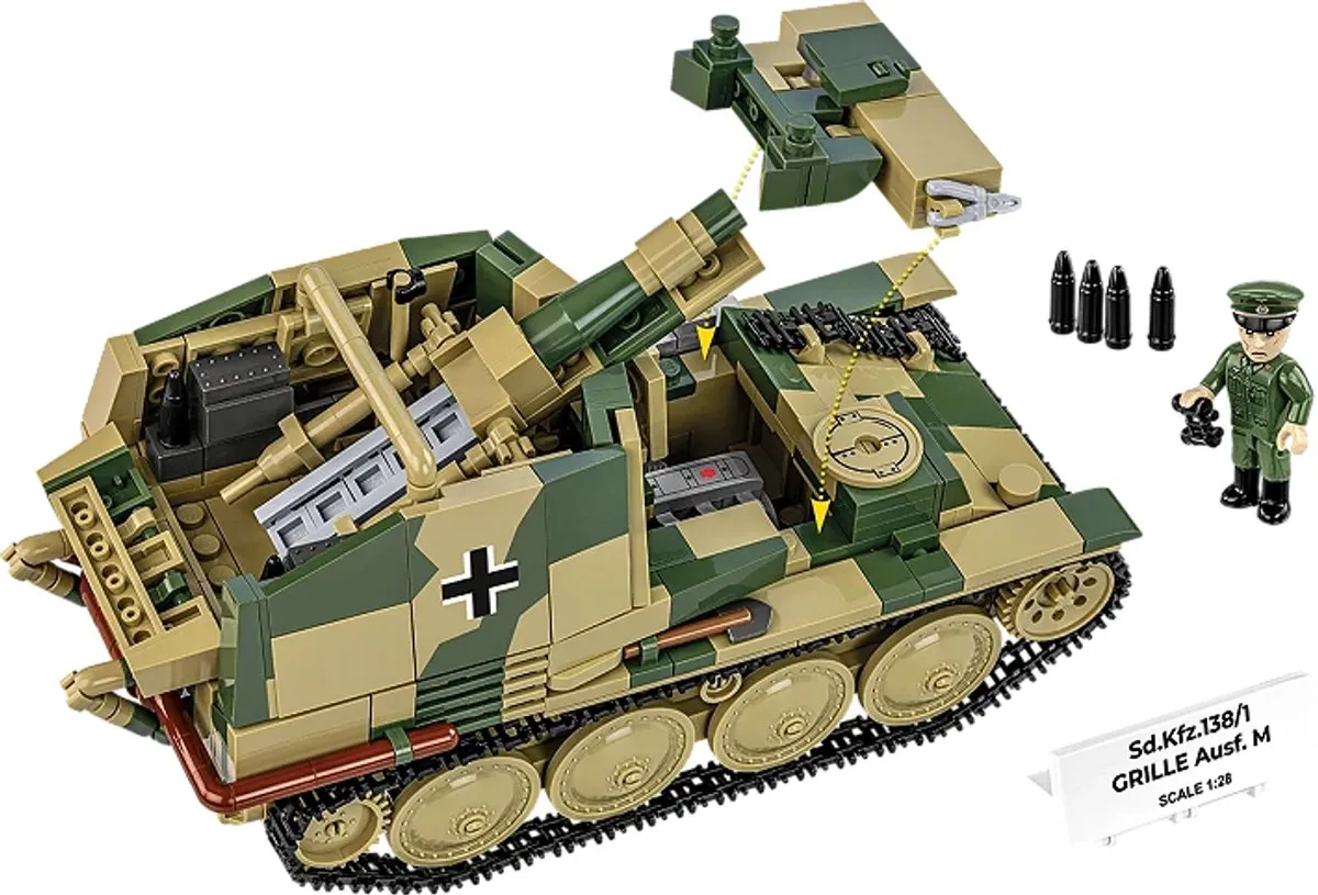 Cobi Sturmpanzer 38 (T) Grille Ausf. M 724-delig - 1 Figuur - Beige/Groen - afbeelding 6 van 6