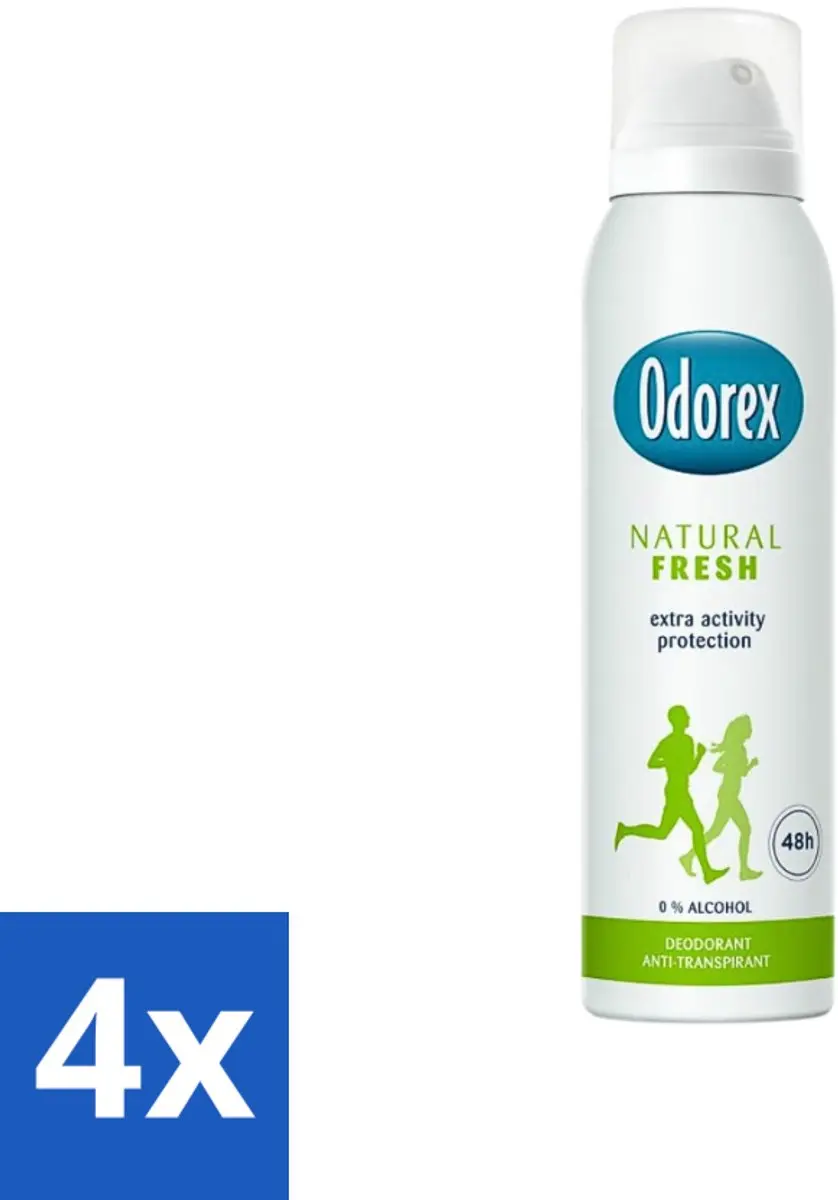 Odorex Deodorant Spray Natural Fresh 150ml - 4 Stuks