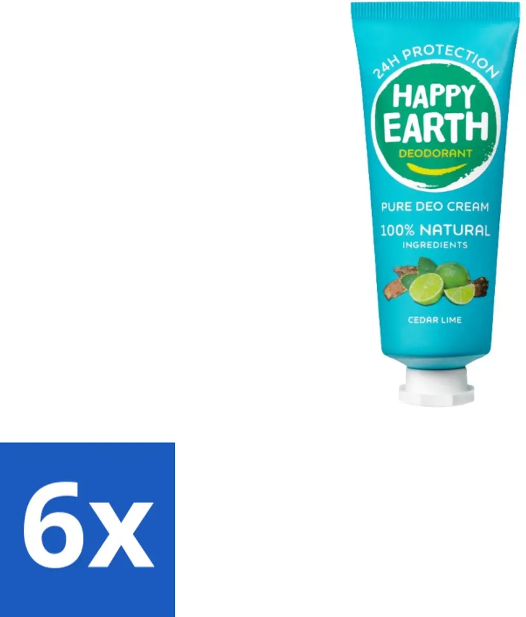 Happy Earth Deodorant Cream Cedar Lime 240ml
