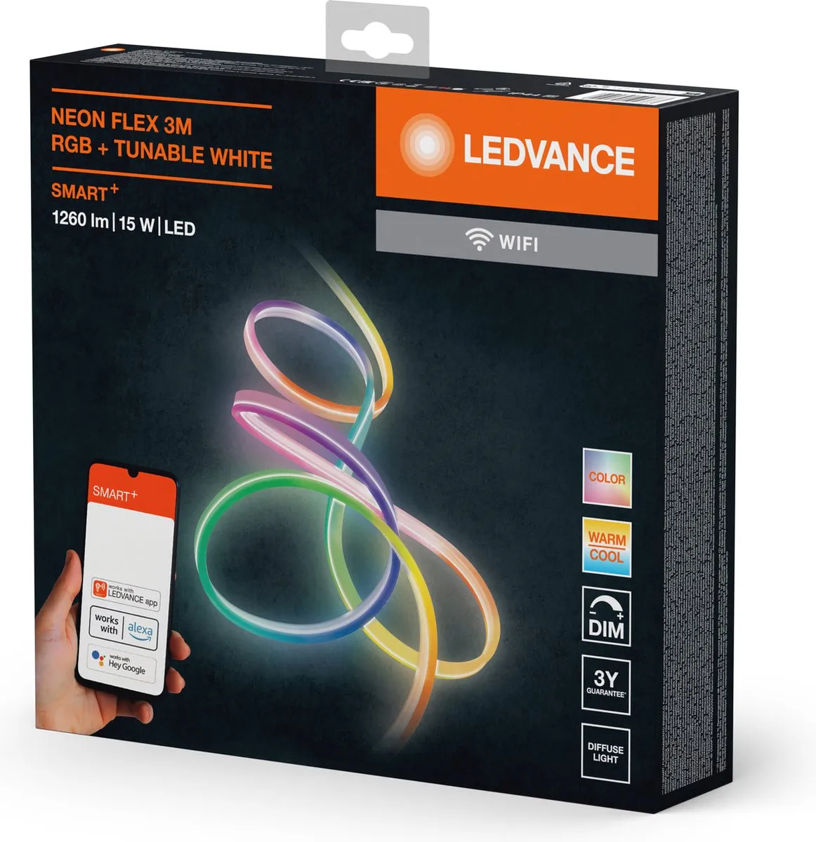 LEDVANCE SMART+ Neon Flex Multicolor 15W RGBW - 3m Transparent - afbeelding 6 van 6