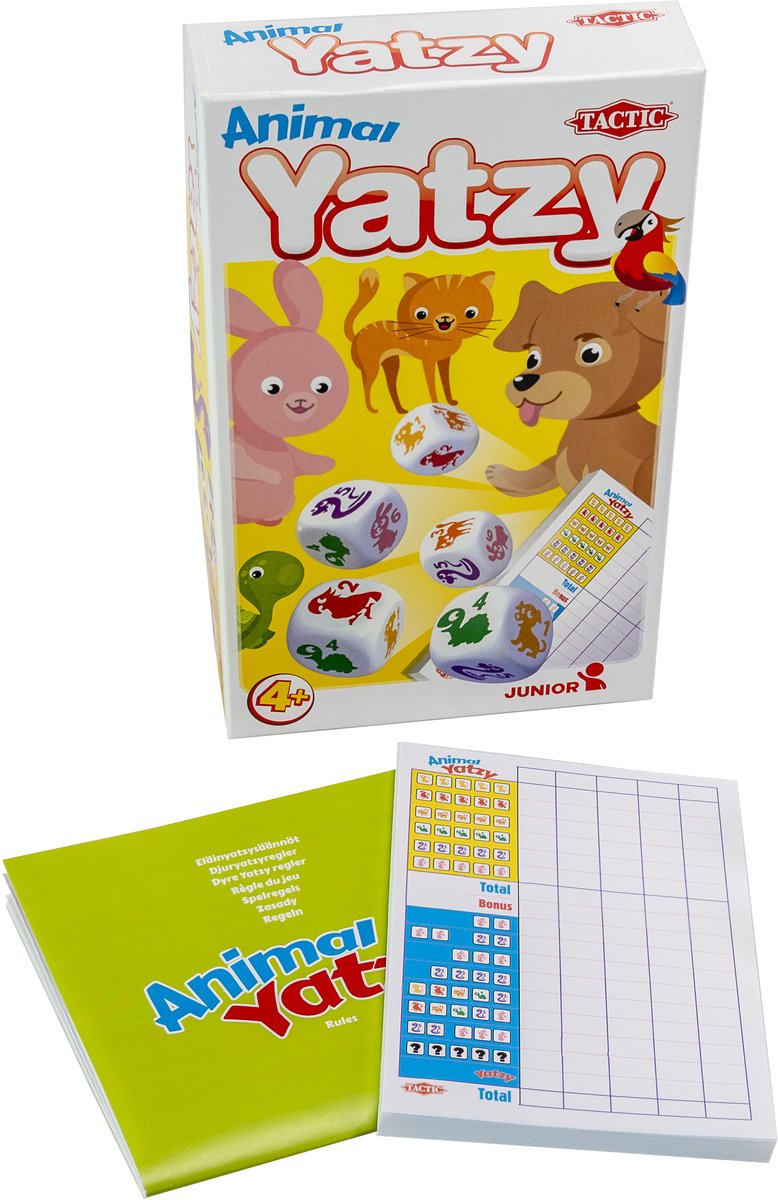 Tactic Dieren Yatzy – Bordspel – Compacte Editie – Dobbelspel voor Jong en Oud – Vanaf 4 Jaar – 2 of Meer Spelers