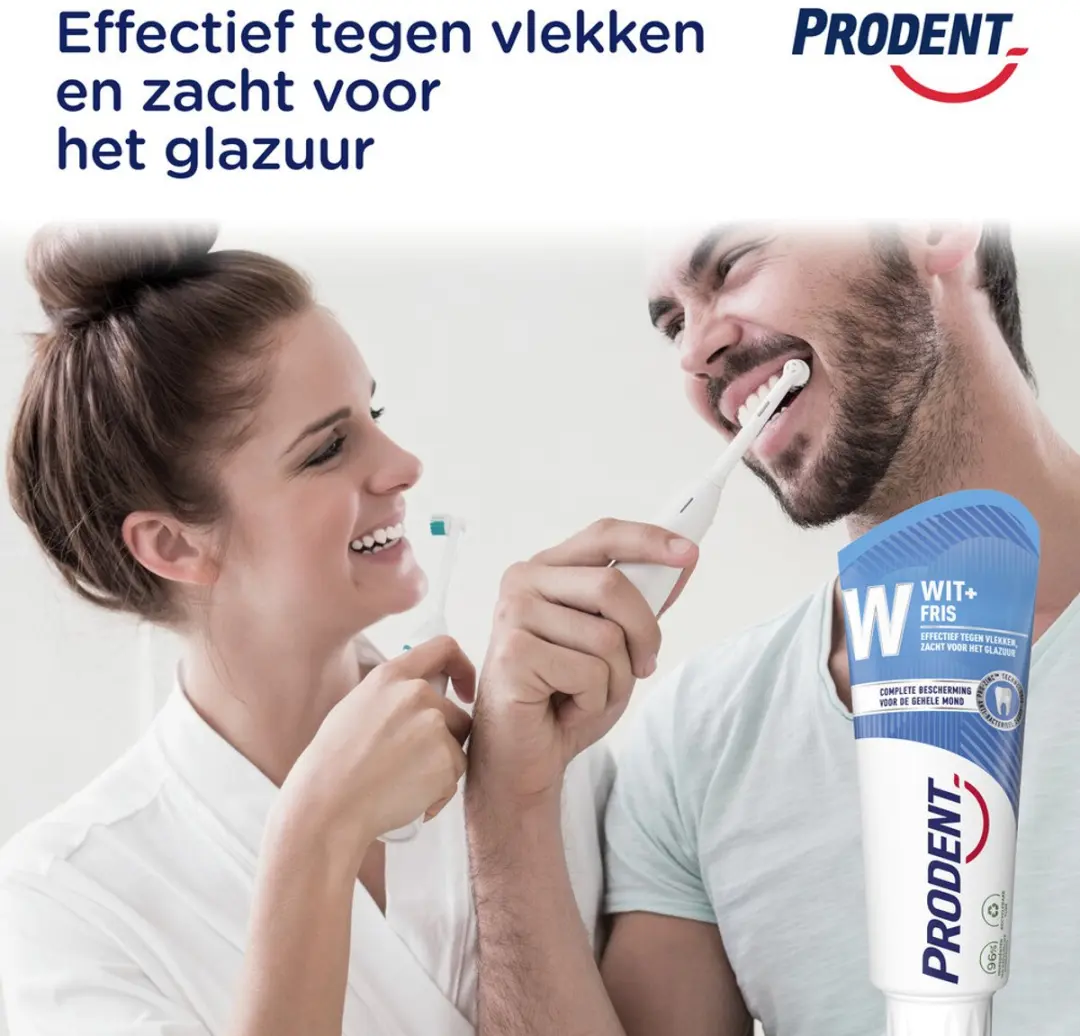Prodent Tandpasta Wit + Fris 75ml - 20 Stuks