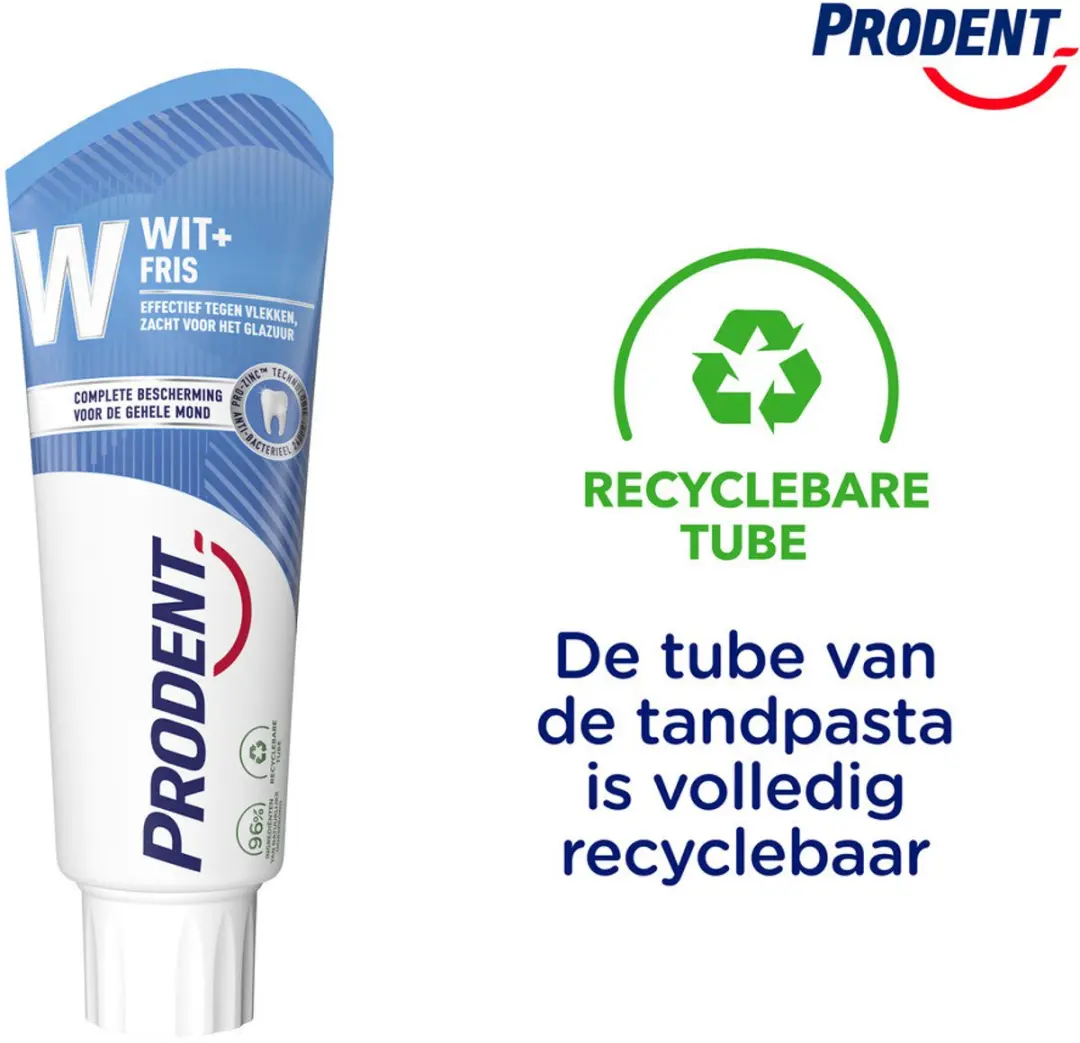 Prodent Tandpasta Wit + Fris 75ml - 20 Stuks