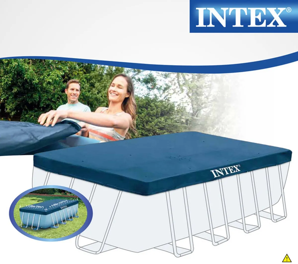 Intex Zwembad Afdekzeil 400x200cm - Donkerblauw - afbeelding 6 van 6