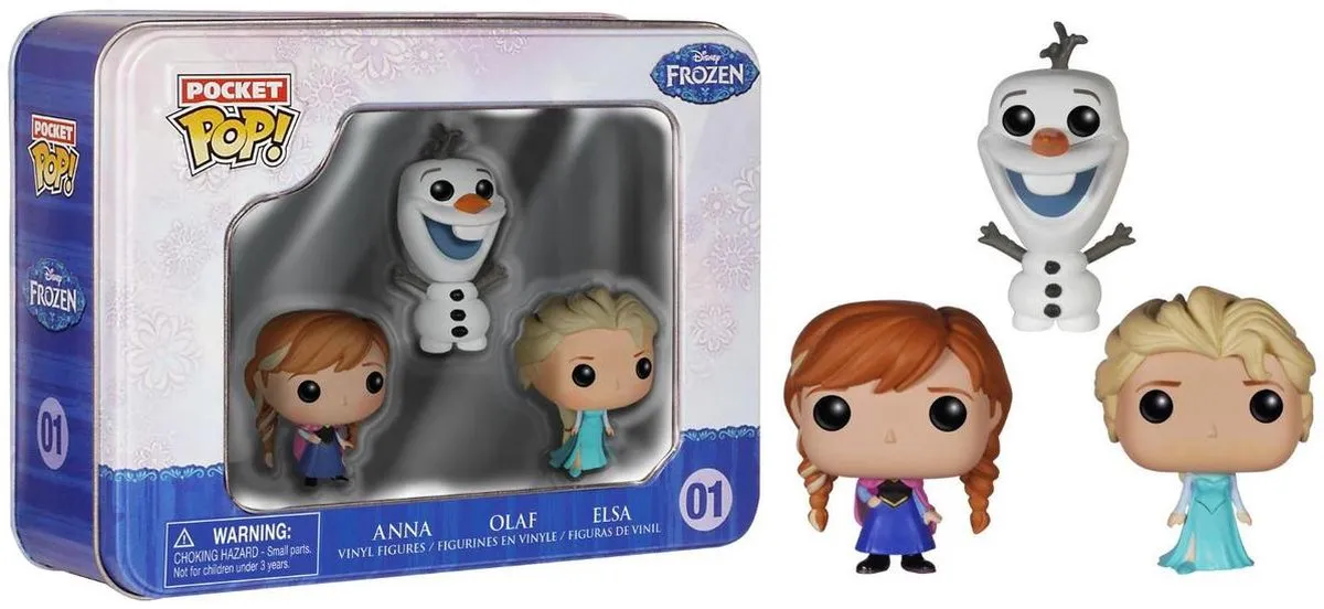 Disney Frozen Pocket Pop Vinyls FUN4797 - Anna Elsa en Olaf - Multicolor