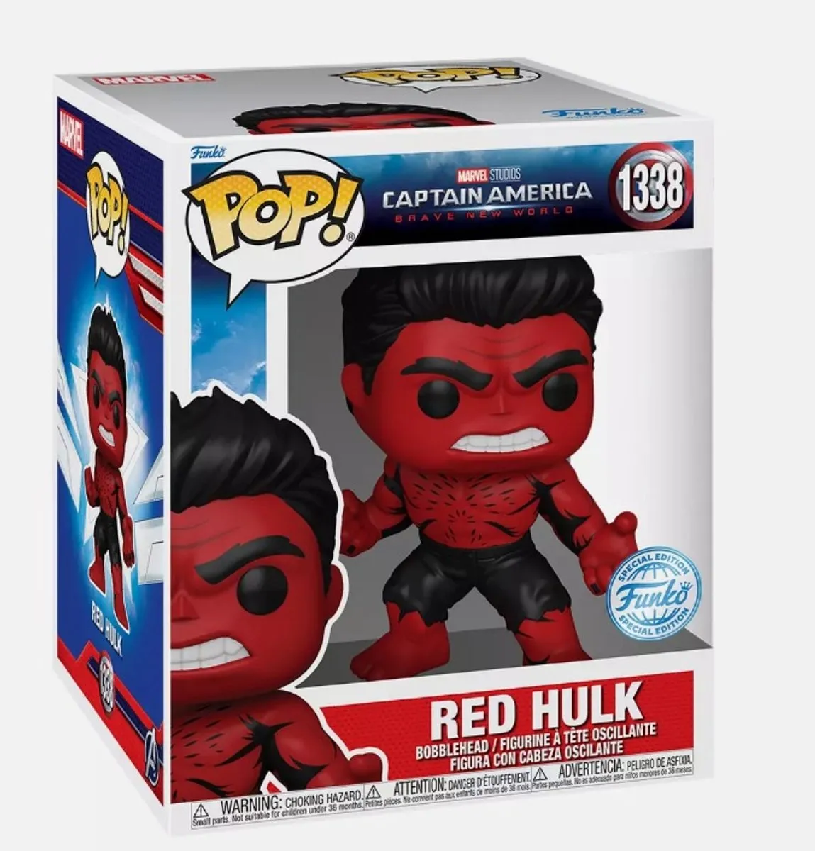 Funko Pop Marvel Red Hulk Captain America Brave New World #1338 - Multicolor