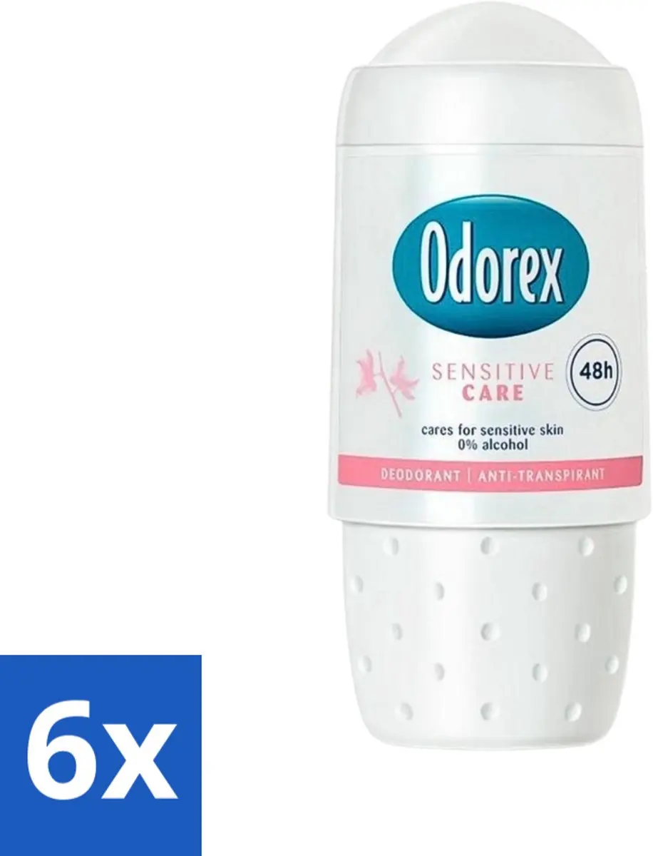 Odorex Deodorant Roller Sensitive Care 50ml - 6 Stuks