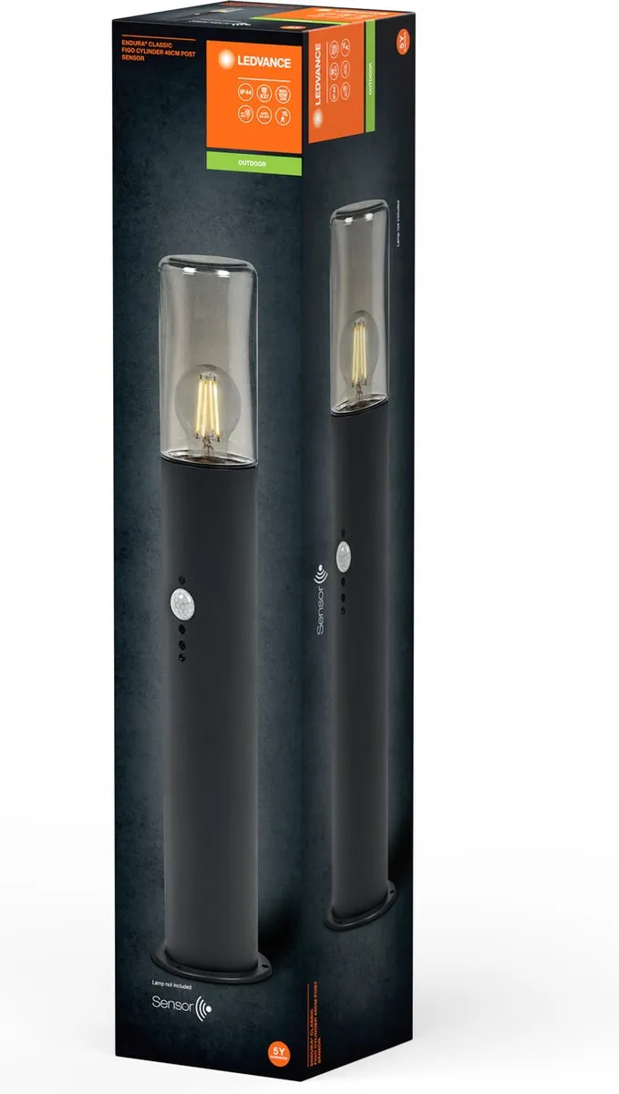 LEDVANCE Endura Classic Figo Cyl Wandlamp 98cm - Grijs - IP44