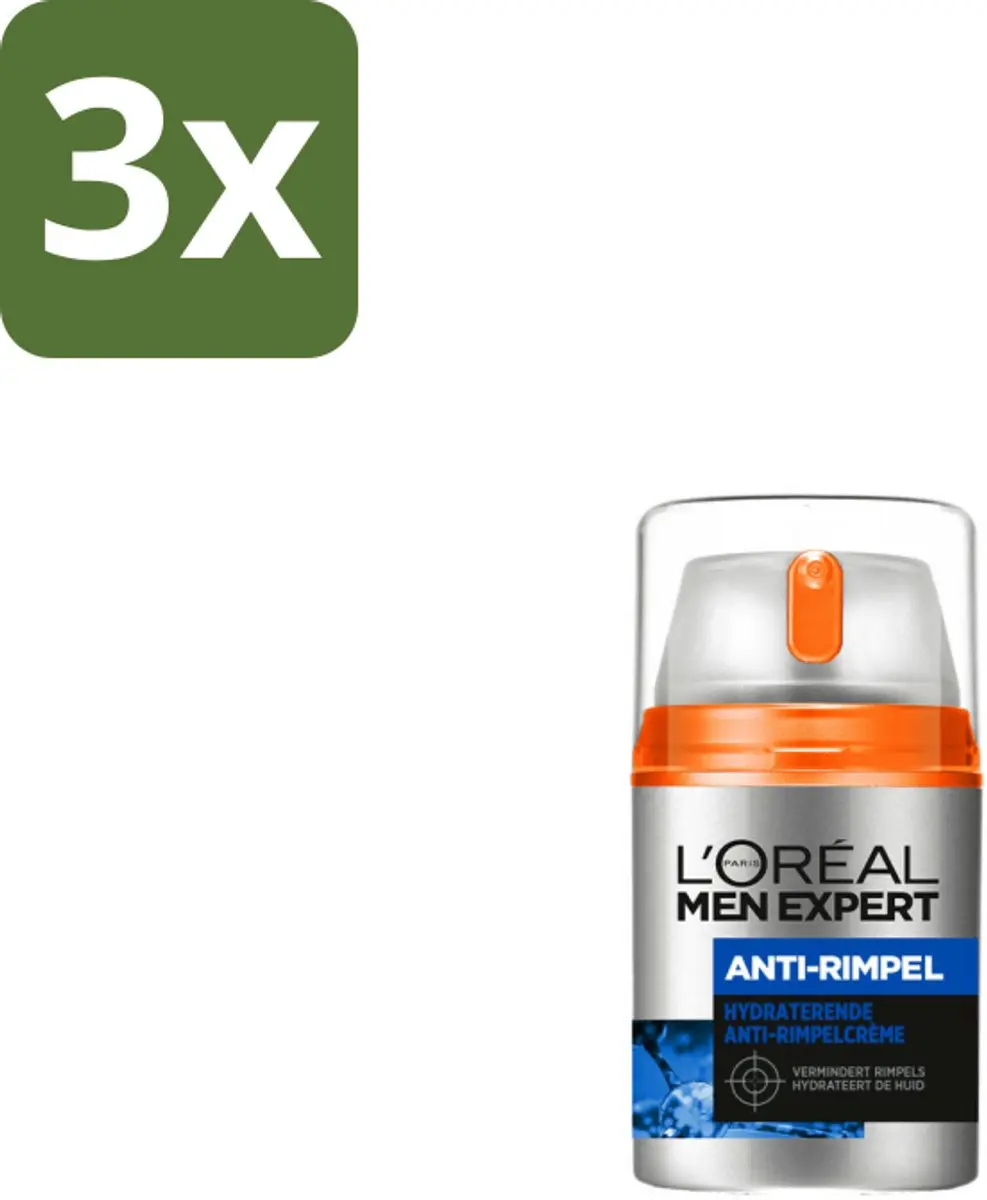 L'Oréal Paris Men Expert Stop Rimpels Dagcrème 50ml - 3 Stuks