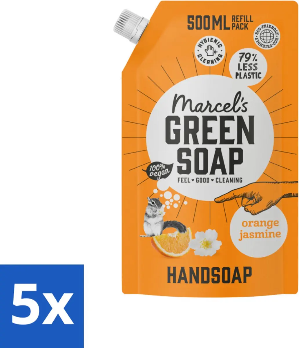 Marcel's Green Soap Handzeep Navulling Sinaasappel & Jasmijn 500ml
