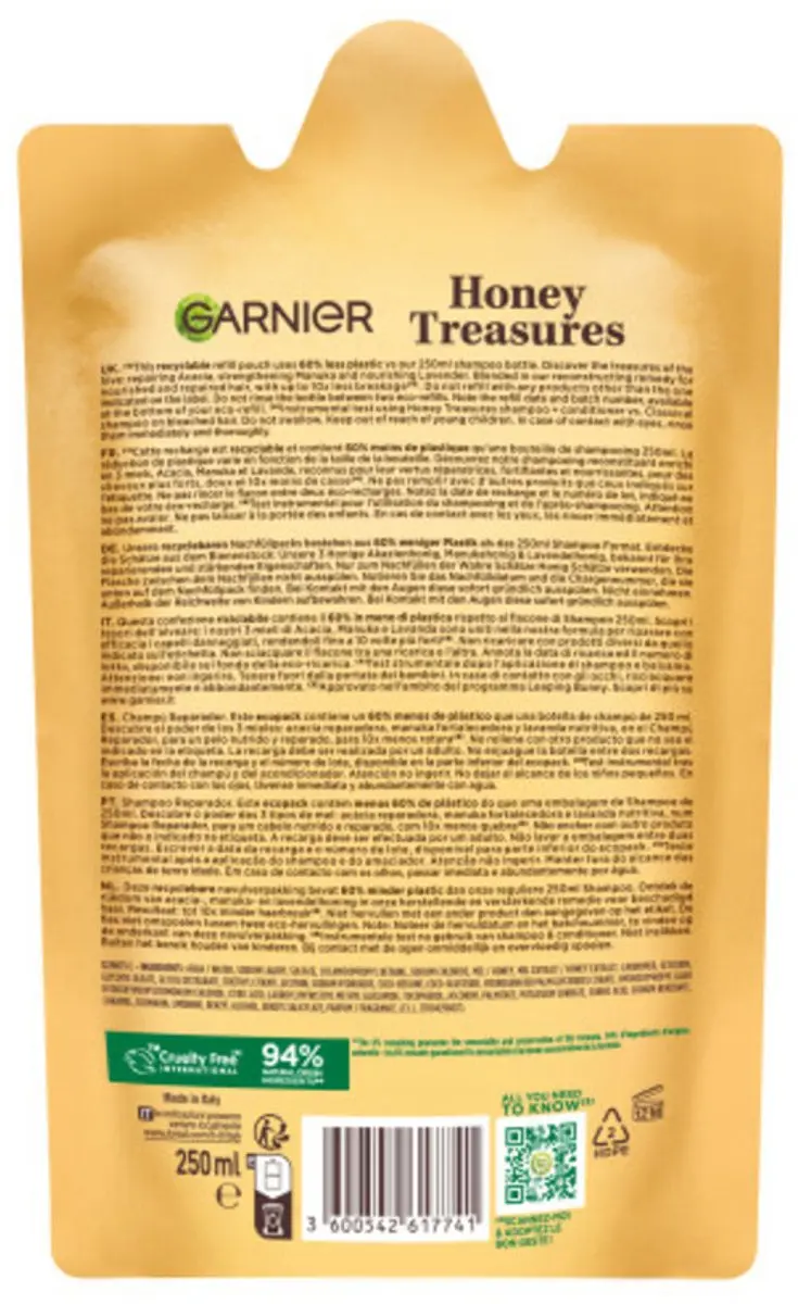 Garnier Loving Blends Honing Goud Shampoo Refill 250ml - 15 Stuks