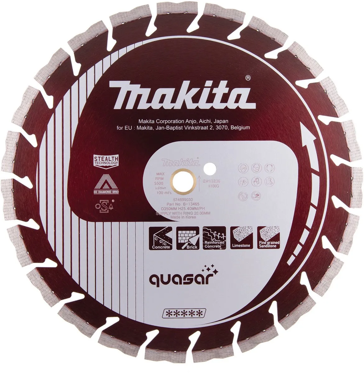 Makita Quasar B-13465 Diamantschijf 350x25,4mm