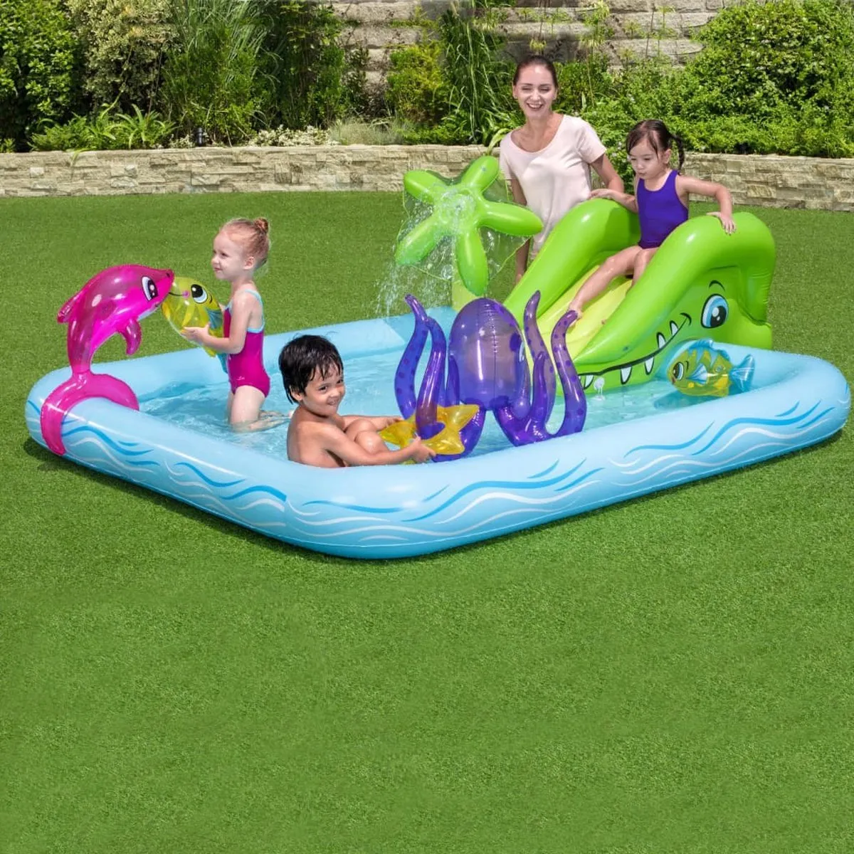 Bestway Speelzwembad Aquarium 239x206x86cm - 308L - Nijlpaard
