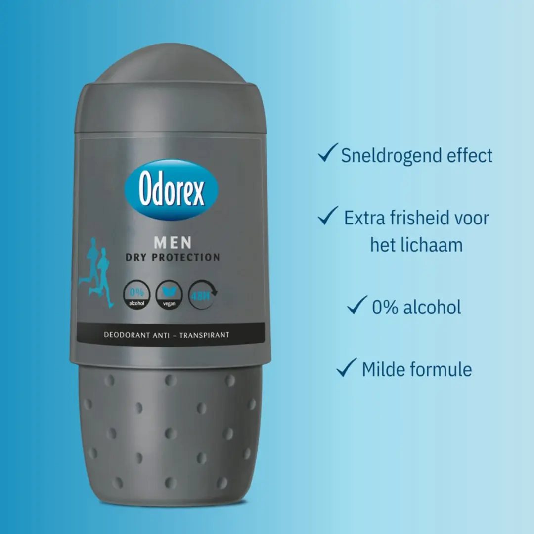 Odorex Deodorant Roller For Men Dry Protection 50ml - 250ml (5x50ml)