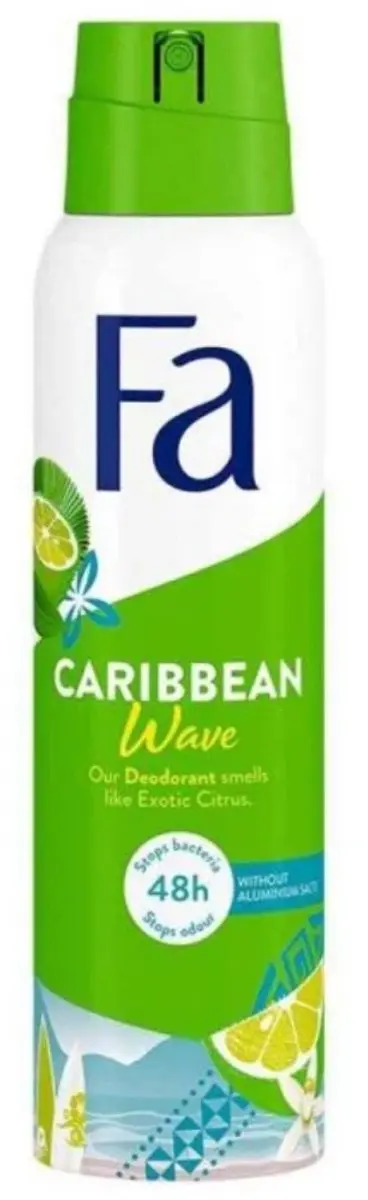 Fa Caribbean Wave Citroen Deodorant Spray 600ml - 4 Stuks