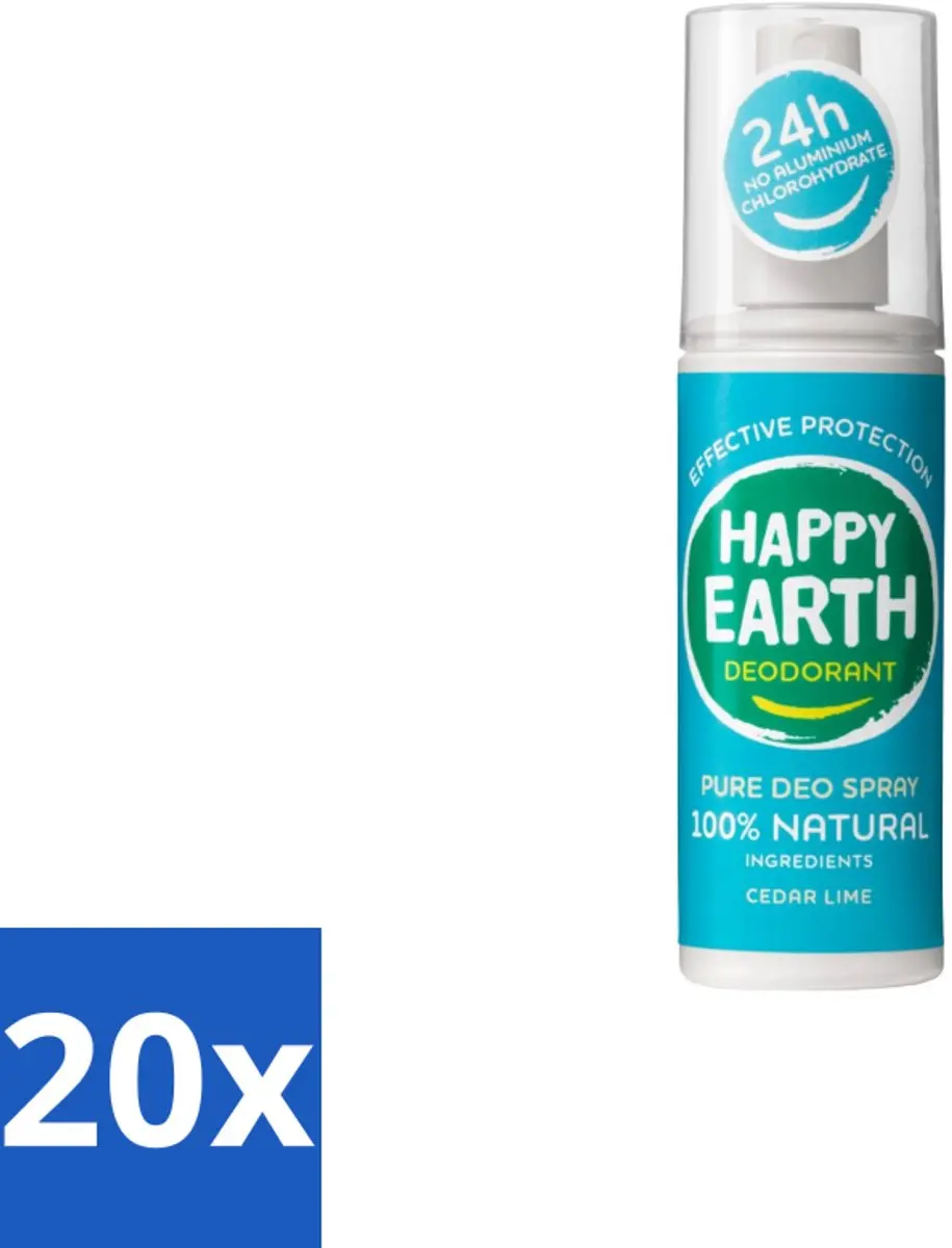 Happy Earth Deodorant Spray Cedar Lime 100ml