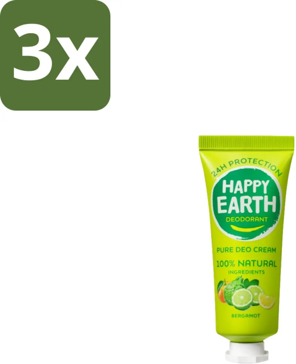 Happy Earth Deodorant Cream Bergamot 120ml