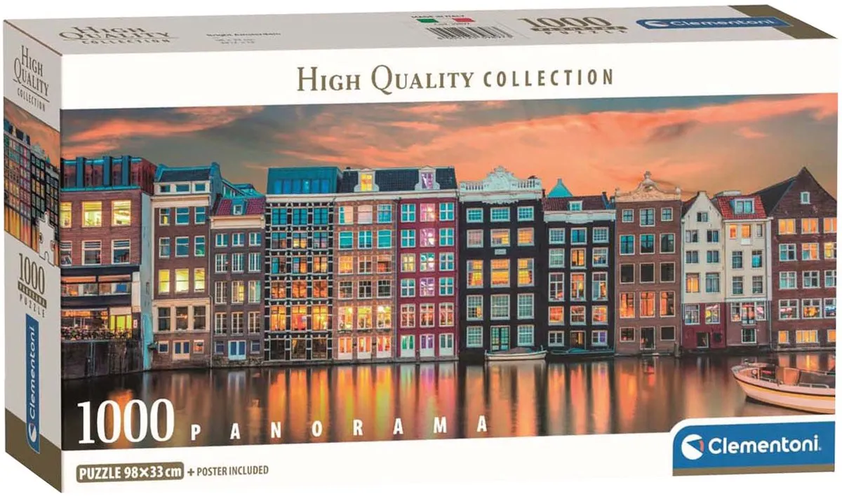 Clementoni Panorama Bright Amsterdam Puzzel 1000 Stuks - Multikleur