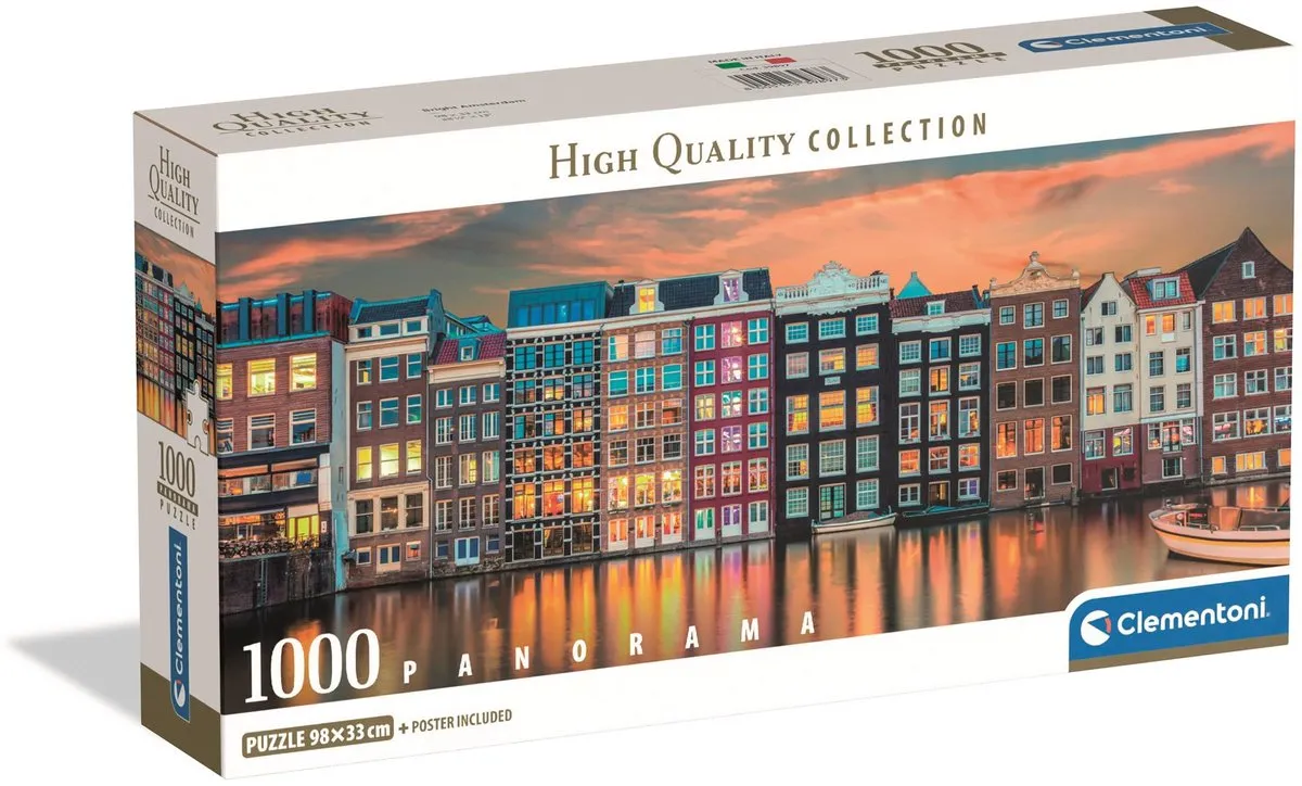 Clementoni Panorama Bright Amsterdam Puzzel 1000 Stuks - Multikleur