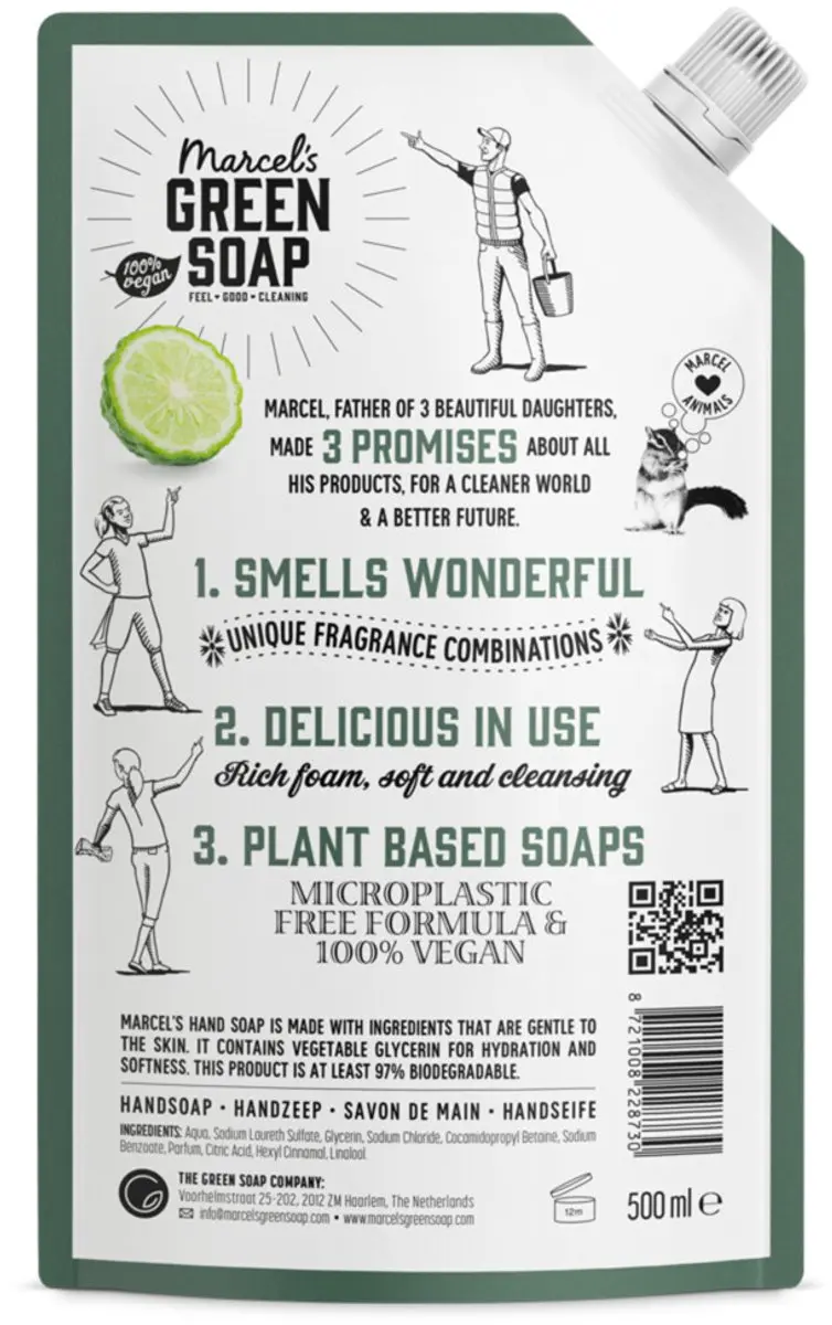 Marcel's Green Soap Handzeep Bergamot & Black Pepper 500ml - 10 Stuks