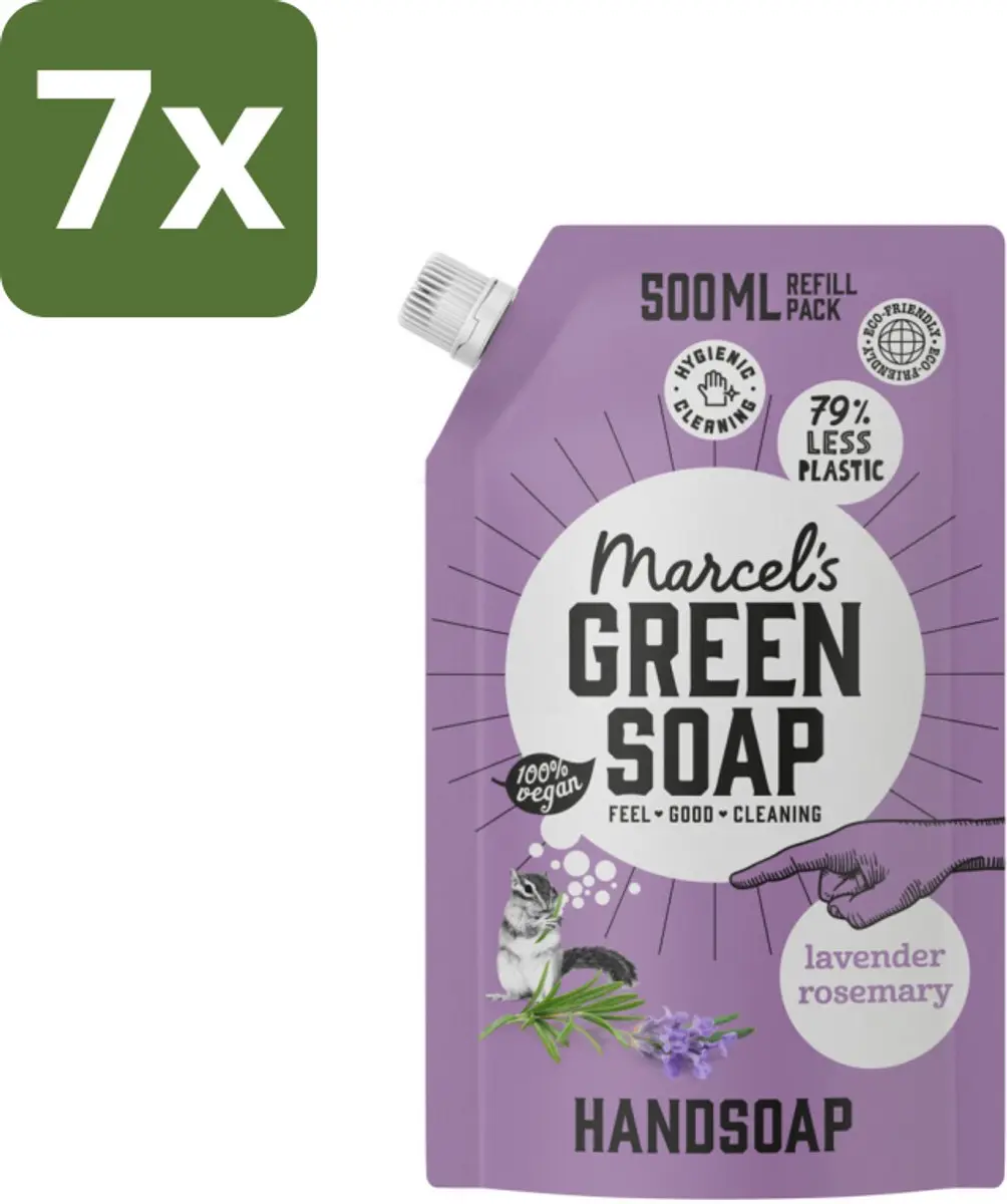 Marcel's Green Soap Handzeep Navulling 500ml Lavendel & Rozemarijn