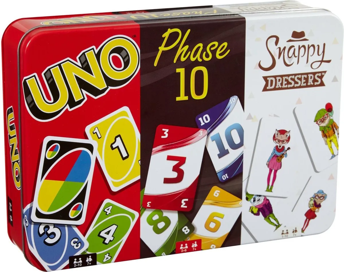 Mattel Uno Phase 10 Snappy Dressers 3-in-1 Bundel - 2+ Spelers