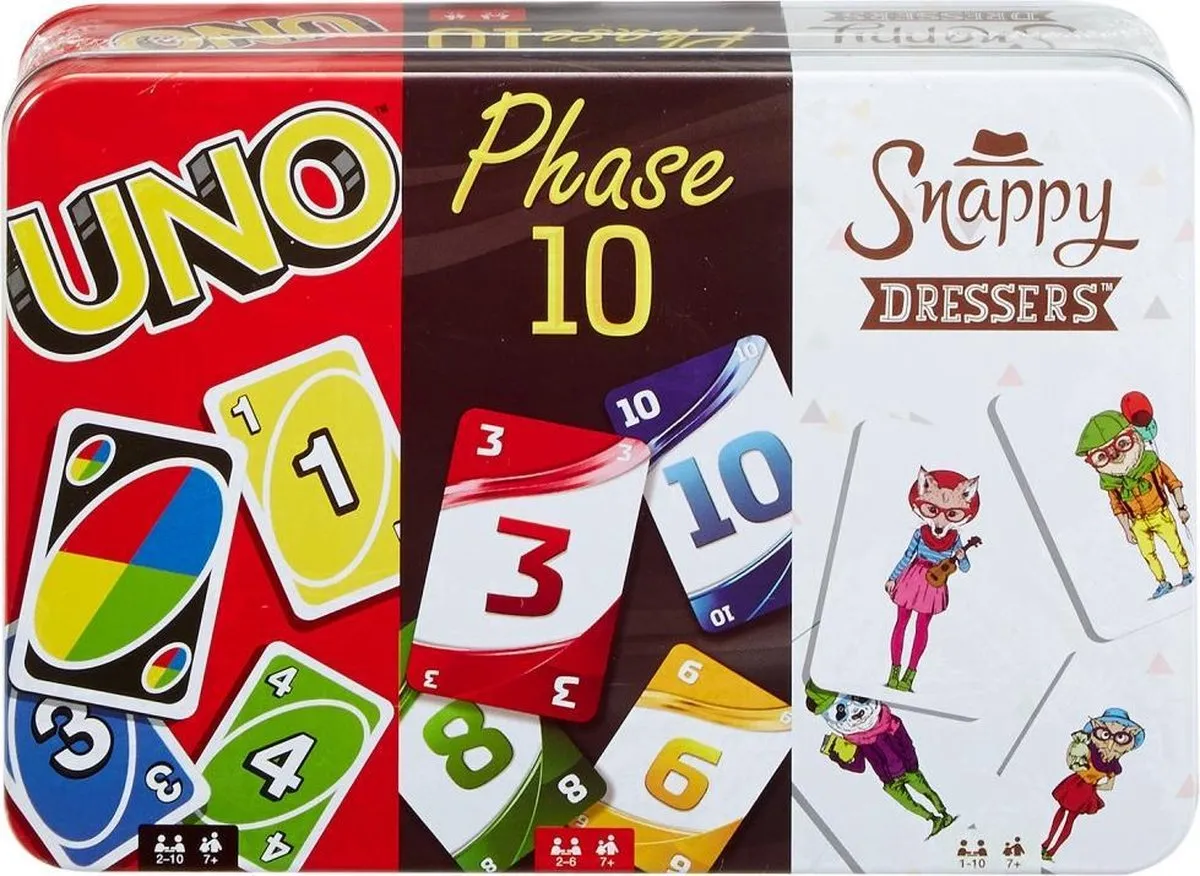 Mattel Uno Phase 10 Snappy Dressers 3-in-1 Bundel - 2+ Spelers