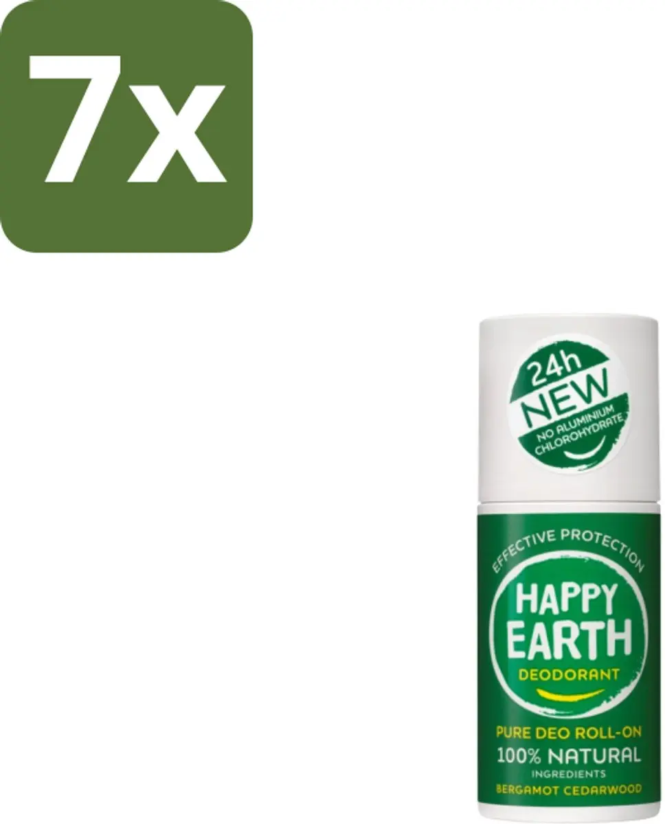 Happy Earth Deodorant Roll-On Bergamot Cedarwood 75ml