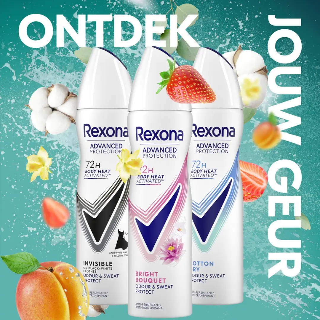 Rexona Deodorant Spray Advanced Protection Bright Bouquet 150ml - 24 Stuks